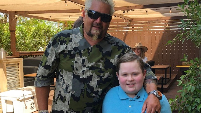 Guy Fieri, Fuller Goldsmith posing