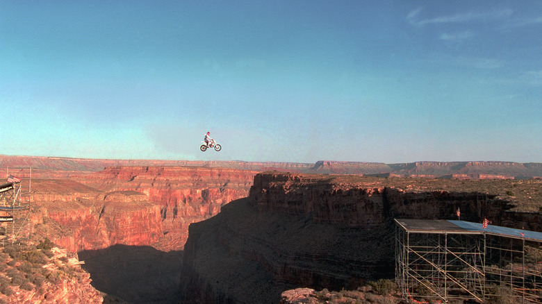 Robbie Knievel jumping the Grand Canyon