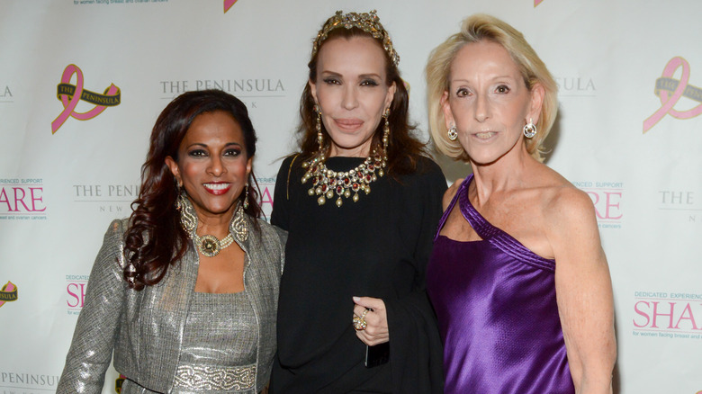 Uma Pemmaraju; Jana Jaffe; Helen Marx attend the Penninsula In Pink Gala in 2015