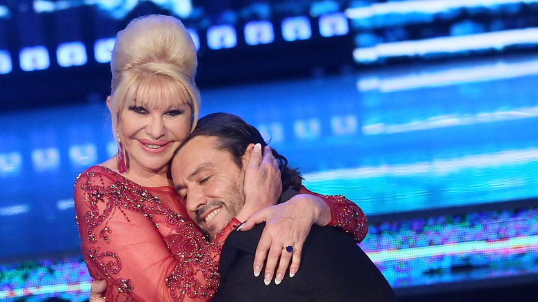 Ivana Trump smiling and hugging Rossano Rubicondi 