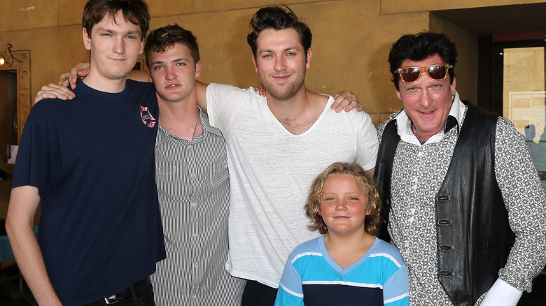 Michael Madsen and sons (L-R) Max Madsen, Hudson Madsen, Christian Madsen and Luke Madsen