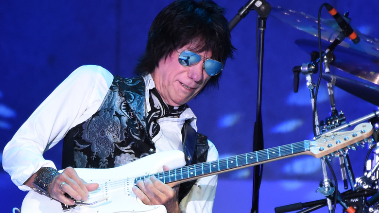 Jeff Beck playing guitar