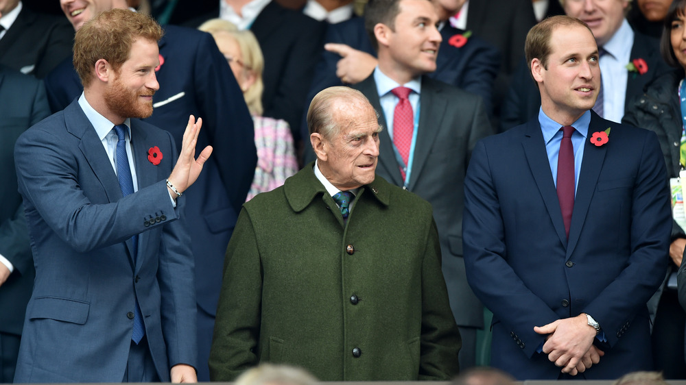 Prince Philip with Prince William and Prince Harry