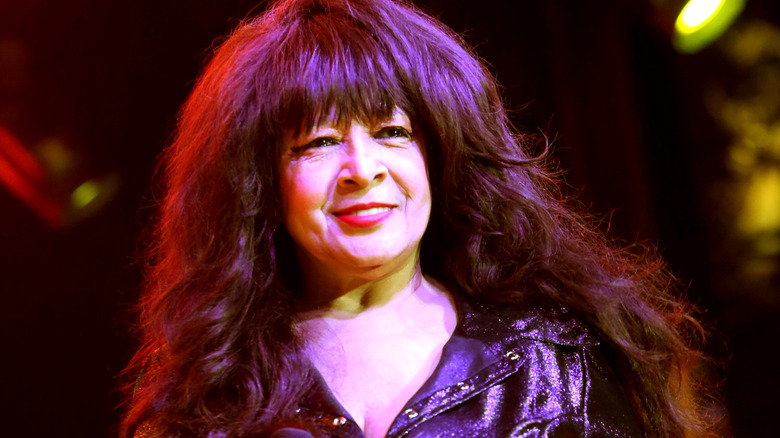 Ronnie Spector smiles on stage