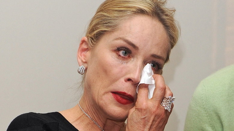 Sharon Stone crying