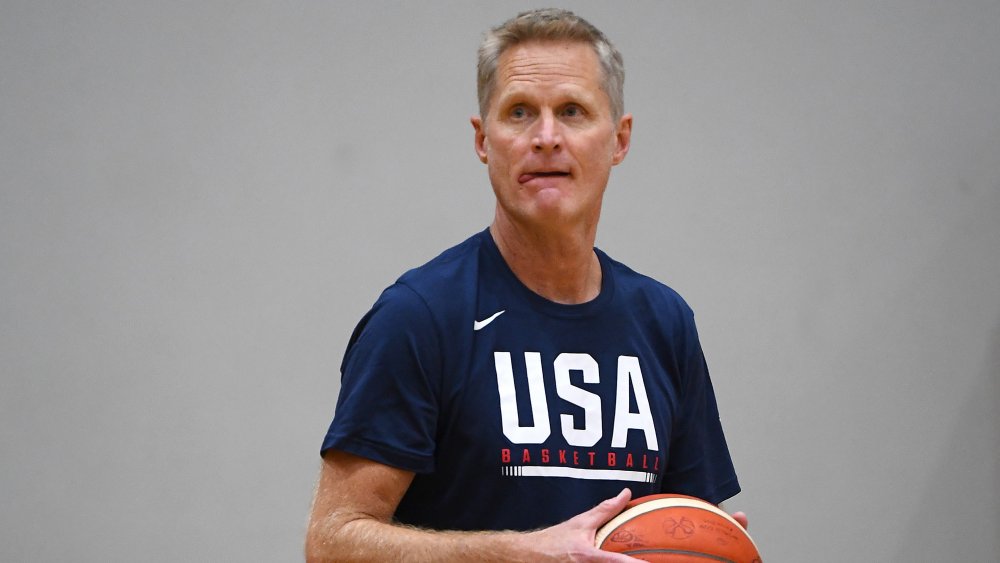 Steve Kerr the assistant coach of the USA National Team looks on during the United States of America Team USA National basketball team training session