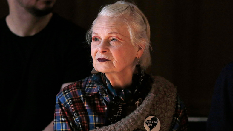 Vivienne Westwood watching fashion show