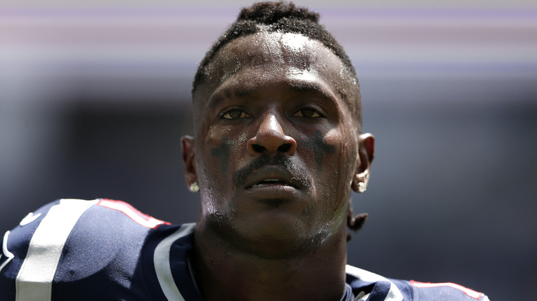 Antonio Brown in his Patriots jersey.