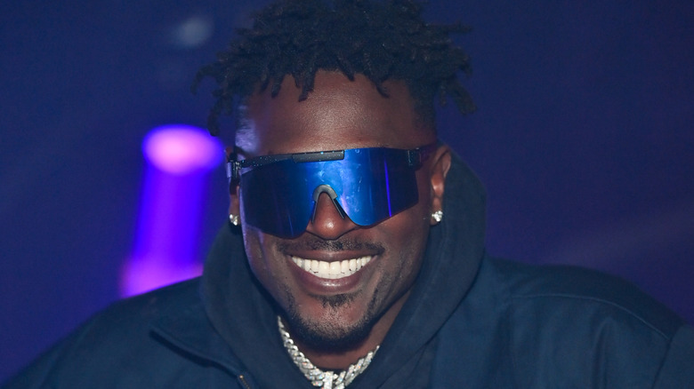 Antonio Brown wearing tinted sunglasses