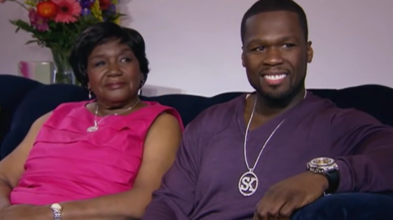 50 Cent smiling with his grandma 