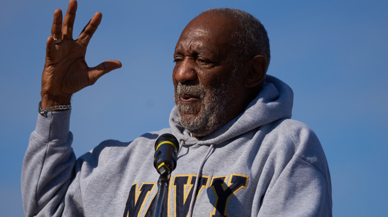 Bill Cosby talking very animatedly