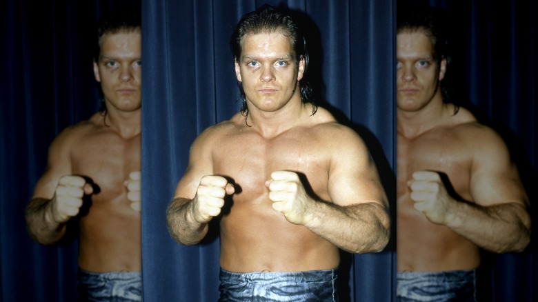 Chris Benoit puts up his fists in 1987