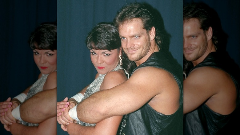 Chris Benoit hugging Nancy Benoit