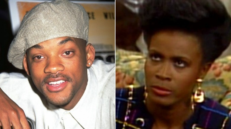 Will smith in flat cap, Aunt Viv looking stern in Fresh Prince screengrab