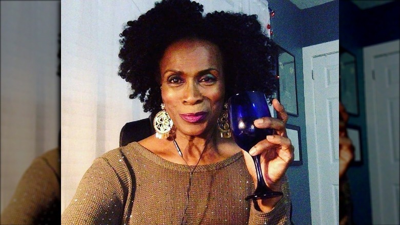 Janet Hubert wine glass selfie