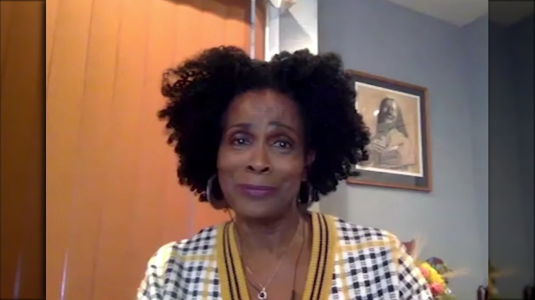 Janet Hubert smirking during interview