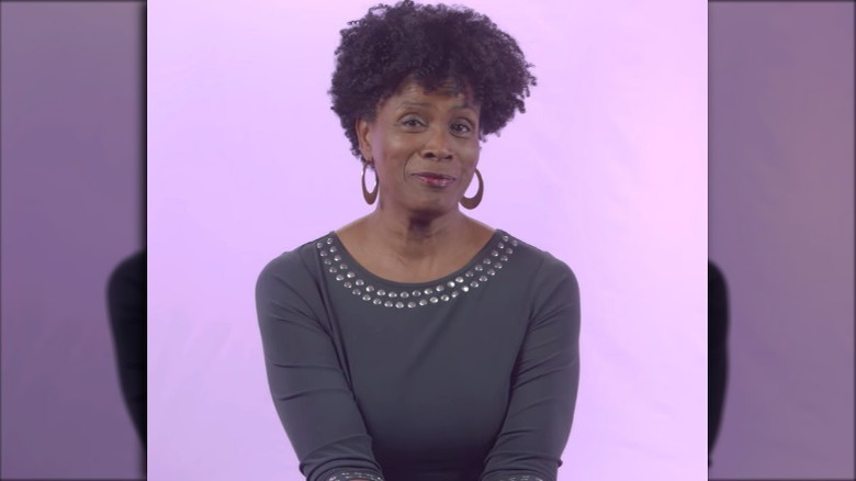 Janet Hubert smirking during interview