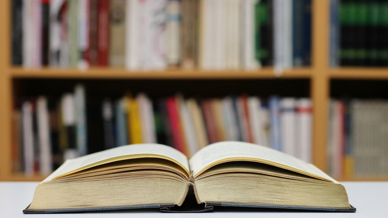 library book on table