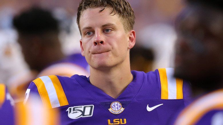 Joe Burrow looking upset