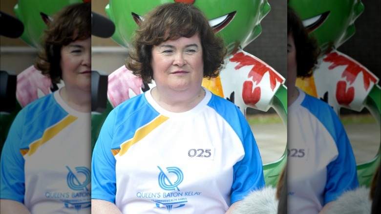 Susan Boyle at a charity relay race