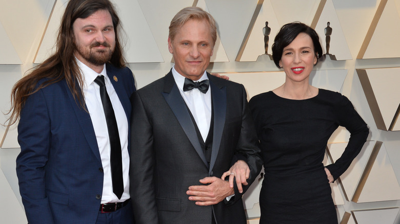 Henry Mortensen, Viggo Mortensen, and Ariadna Gil at Oscars