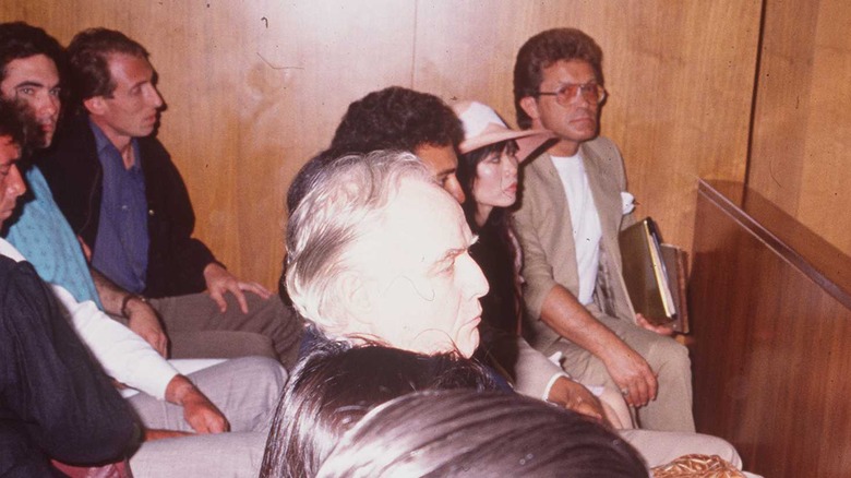 Marlon Brando watching Christian Brando on trial