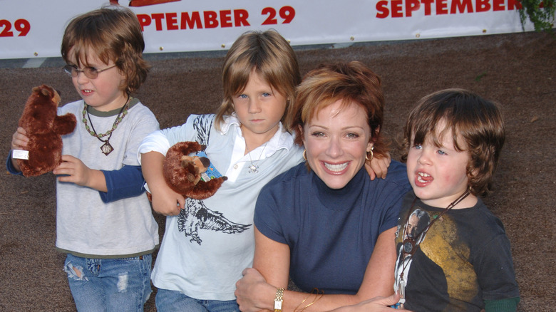 Lauren Holly with sons Alexander, Henry, and George