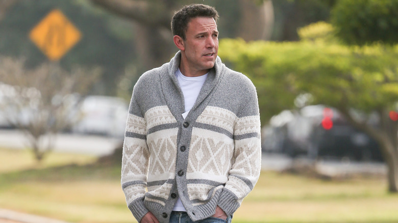 Ben Affleck wearing a button-up sweater