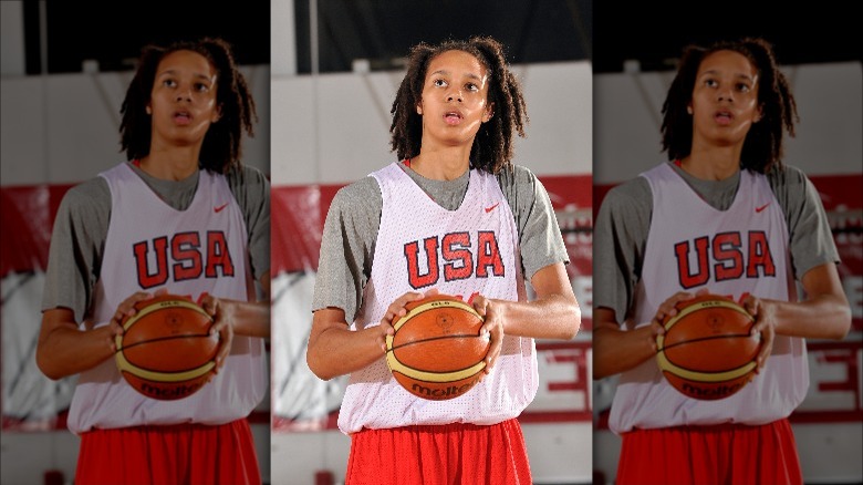Young Brittney Griner on the court