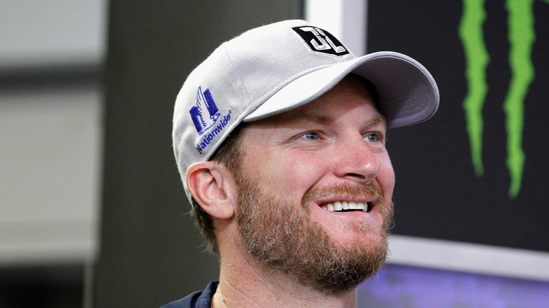 Dale Earnhardt Jr grinning