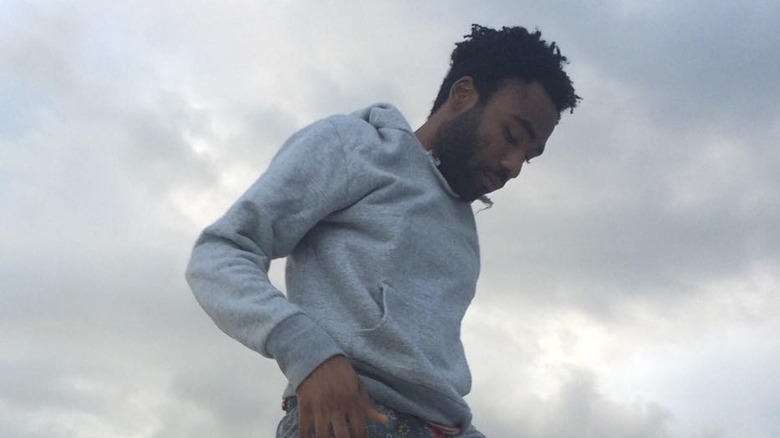 Donald Glover looking down