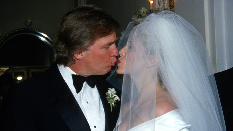 Donald Trump kissing Marla Maples