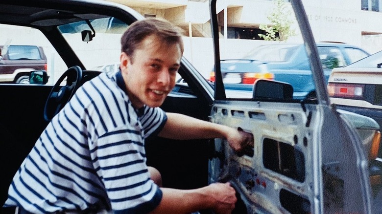 A teenaged Elon with a car in 1995