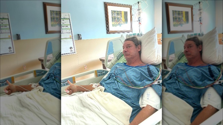 Ty Pennington in a hospital bed