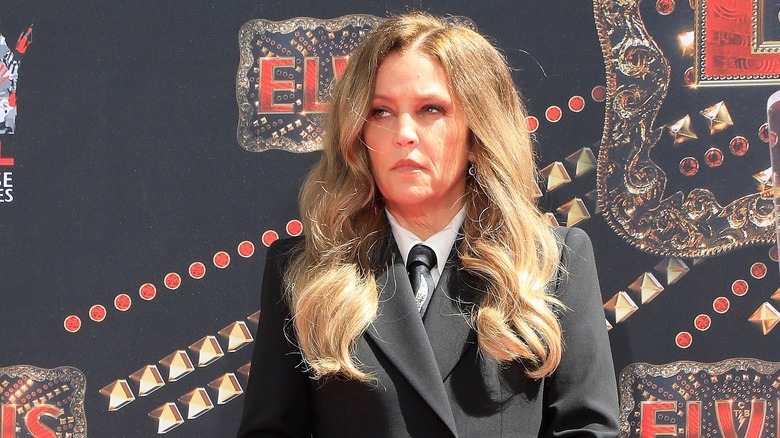 Lisa Marie Presley wearing a suit