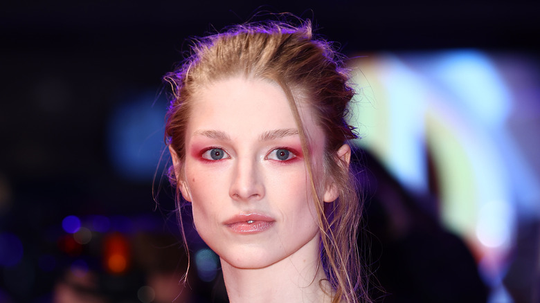 Hunter Schafer with pink eyeshadow