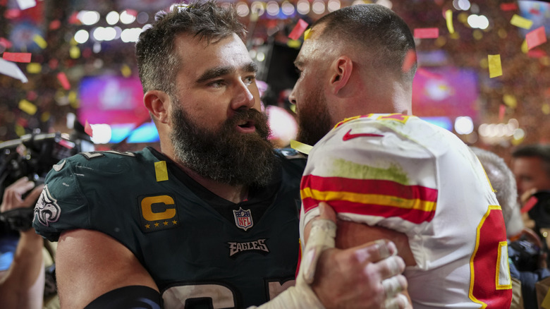 Jason, Travis Kelce speaking