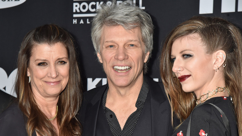 Stephanie poses with Jon Bon Jovi and Dorothea Hurley