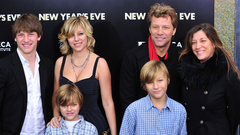 Jon Bon Jovi poses with his family in 2011