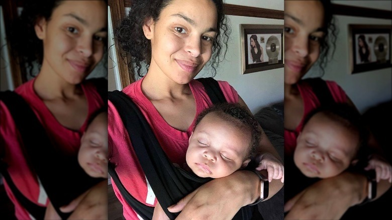 Jordin Sparks holds baby son