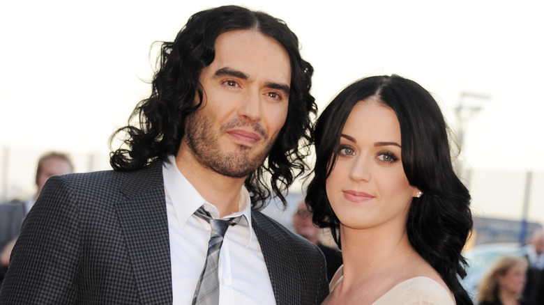 Katy Perry and Russell Brand attend the premiere of 'Arthur'