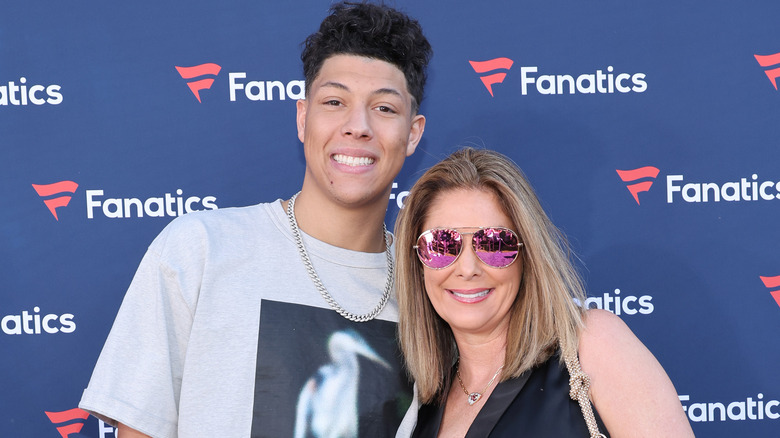 Jackson and Randi Mahomes on red carpet