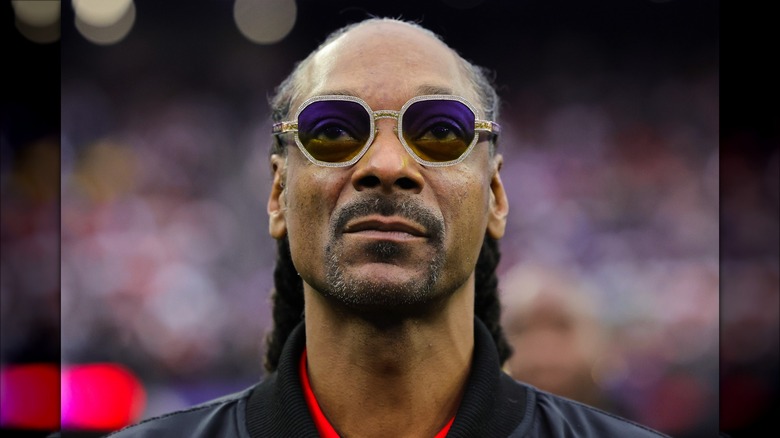 Snoop Dogg gazing upward