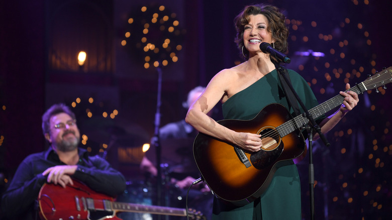 Vince Gill and Amy Grant performing