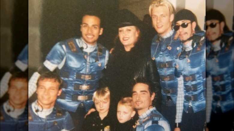 Wynonna Judd and her kids with the Backstreet Boys