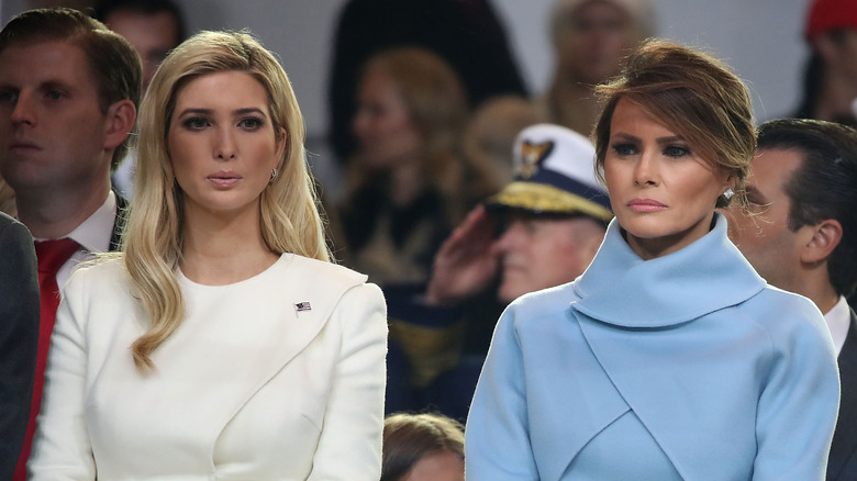 Ivanka Trump and Melania Trump sitting at the 2016 presidential inauguration