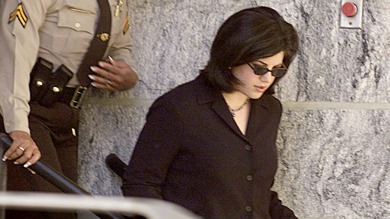 Monica Lewinsky exiting courthouse