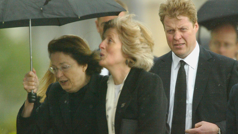 Frances Shand Kydd walking at Princess Diana's funeral