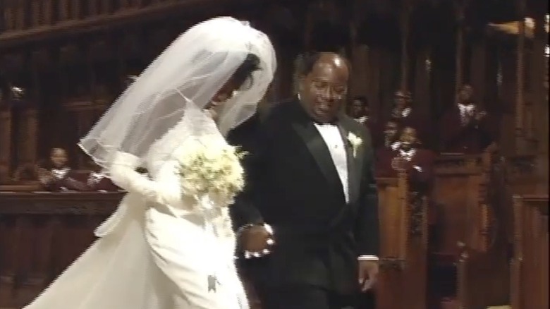 Al Roker walking down the aisle with Deborah Roberts