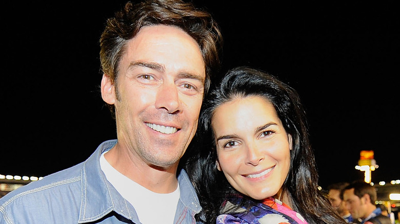 Angie Harmon and Jason Sehorn at Nascar Sprint Cup series 2011